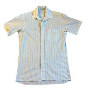 Vintage Christian Dior Men's m Stripe Short Sleeve Shirt Size 14 1/2 SS